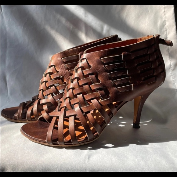GIVENCHY Brown Leather Sandals size 7 - Picture 1 of 10